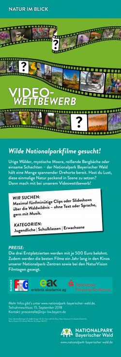 Plakat zum Videowettbewerb. (Grafik/Layout: Annemarie Schmeller/Nationalpark Bayerischer Wald)