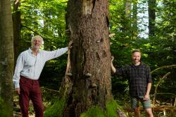 Arbeiten beim Nationalpark im Bereich der Umweltbildung: Lukas Laux (links) und Thomas Michler. Foto: Andreas Stumpp
